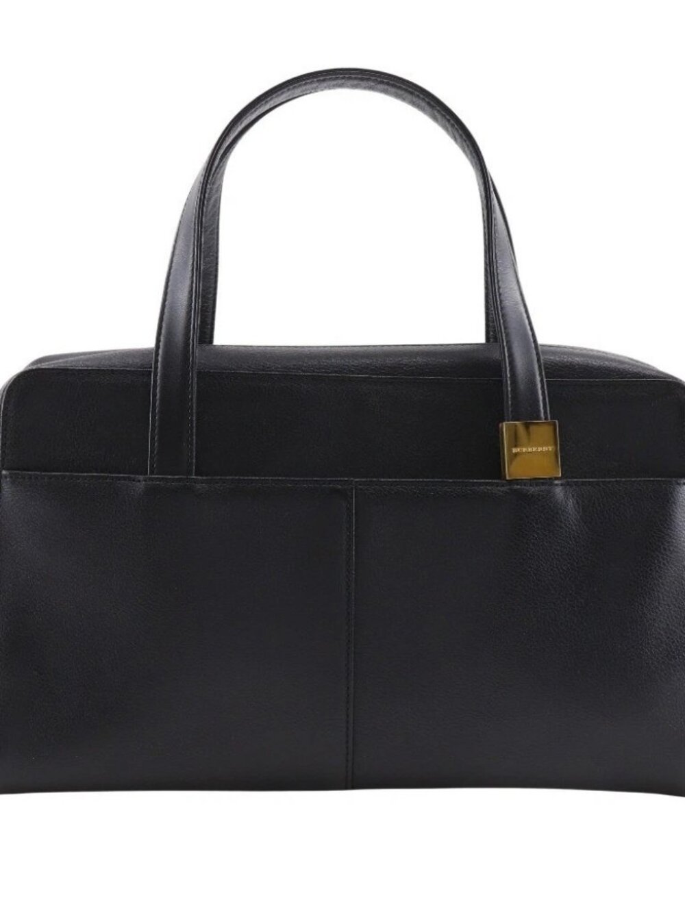 BURBERRY Shibo leather Handbag Nova Check black leather Women